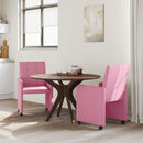 Spisebordsstole med hjul 2 pcs Lyserød 58 x 65 x 94 cm Stof