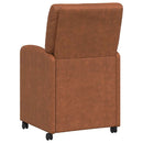 Spisebordsstole med hjul 2 pcs Brun 57 x 67 x 95 cm Kunstlæder
