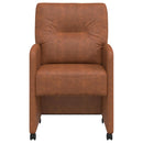 Spisebordsstole med hjul 2 pcs Brun 57 x 67 x 95 cm Kunstlæder