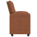 Spisebordsstole med hjul 2 pcs Brun 57 x 67 x 95 cm Kunstlæder