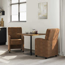 Spisebordsstole med hjul med hjul 2 pcs Brun 57 x 67 x 95 cm