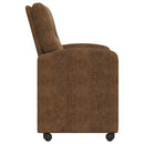 Spisebordsstole med hjul med hjul 2 pcs Brun 57 x 67 x 95 cm