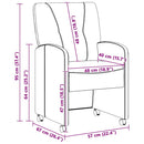 Spisebordsstole med hjul med hjul 2 pcs Brun 57 x 67 x 95 cm