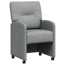 Spisebordsstole med hjul 2 pcs Lysegrå 57 x 67 x 95 cm Stof