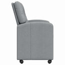 Spisebordsstole med hjul 2 pcs Lysegrå 57 x 67 x 95 cm Stof