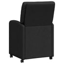 Spisebordsstole med hjul 2 pcs Sort 57 x 67 x 95 cm Stof