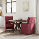 Spisebordsstole med hjul 2 pcs Vinrød 57 x 67 x 95 cm Stof