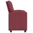 Spisebordsstole med hjul 2 pcs Vinrød 57 x 67 x 95 cm Stof
