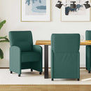 Spisebordsstole med hjul 2 pcs Mørkegrøn 57 x 67 x 95 cm Stof