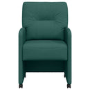 Spisebordsstole med hjul 2 pcs Mørkegrøn 57 x 67 x 95 cm Stof