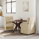 Spisebordsstole med hjul 2 pcs Creme 57 x 67 x 95 cm Stof