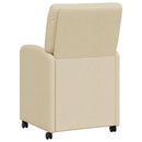 Spisebordsstole med hjul 2 pcs Creme 57 x 67 x 95 cm Stof