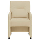 Spisebordsstole med hjul 2 pcs Creme 57 x 67 x 95 cm Stof