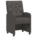 Spisebordsstole med hjul 2 pcs Sort 58 x 67 x 97 cm Kunstlæder