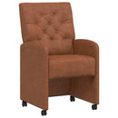 Spisebordsstole med hjul 2 pcs Brun 58 x 67 x 97 cm Kunstlæder