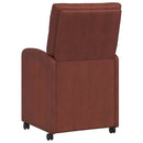Spisebordsstole med hjul 2 pcs Skinnende brun 58 x 67 x 97 cm