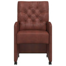 Spisebordsstole med hjul 2 pcs Skinnende brun 58 x 67 x 97 cm