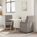 Spisebordsstole med hjul 2 stk. Faux Suede Læder Lysegrå