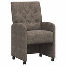 Spisebordsstole med hjul 2 pcs Mørkegrå 58 x 67 x 97 cm