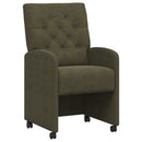 Spisebordsstole med hjul 2 pcs Army grøn 58 x 67 x 97 cm