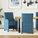 Spisebordsstole med hjul 2 pcs Blå 58 x 67 x 97 cm Fløjl