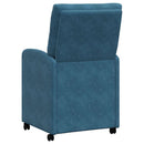 Spisebordsstole med hjul 2 pcs Blå 58 x 67 x 97 cm Fløjl