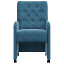 Spisebordsstole med hjul 2 pcs Blå 58 x 67 x 97 cm Fløjl