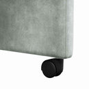 Spisebordsstole med hjul 2 pcs Lysegrå 58 x 67 x 97 cm Fløjl
