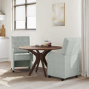 Spisebordsstole med hjul 2 pcs Lysegrå 58 x 67 x 97 cm Fløjl
