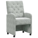 Spisebordsstole med hjul 2 pcs Lysegrå 58 x 67 x 97 cm Fløjl
