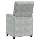 Spisebordsstole med hjul 2 pcs Lysegrå 58 x 67 x 97 cm Fløjl