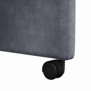 Spisebordsstole med hjul 2 pcs Mørkegrå 58 x 67 x 97 cm Fløjl
