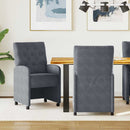 Spisebordsstole med hjul 2 pcs Mørkegrå 58 x 67 x 97 cm Fløjl
