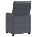 Spisebordsstole med hjul 2 pcs Mørkegrå 58 x 67 x 97 cm Fløjl