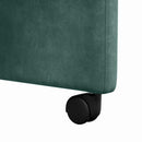 Spisebordsstole med hjul 2 pcs Mørkegrøn 58 x 67 x 97 cm Fløjl