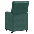 Spisebordsstole med hjul 2 pcs Mørkegrøn 58 x 67 x 97 cm Fløjl