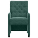 Spisebordsstole med hjul 2 pcs Mørkegrøn 58 x 67 x 97 cm Fløjl