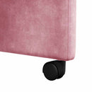 Spisebordsstole med hjul 2 pcs Lyserød 58 x 67 x 97 cm Fløjl