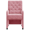 Spisebordsstole med hjul 2 pcs Lyserød 58 x 67 x 97 cm Fløjl