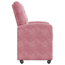 Spisebordsstole med hjul 2 pcs Lyserød 58 x 67 x 97 cm Fløjl