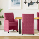 Spisebordsstole med hjul 2 pcs Vinrød 58 x 67 x 97 cm Fløjl