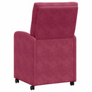 Spisebordsstole med hjul 2 pcs Vinrød 58 x 67 x 97 cm Fløjl