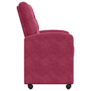 Spisebordsstole med hjul 2 pcs Vinrød 58 x 67 x 97 cm Fløjl