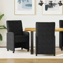 Spisebordsstole med hjul 2 pcs Sort 58 x 67 x 97 cm Fløjl