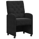 Spisebordsstole med hjul 2 pcs Sort 58 x 67 x 97 cm Fløjl