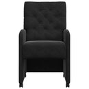 Spisebordsstole med hjul 2 pcs Sort 58 x 67 x 97 cm Fløjl
