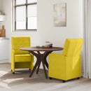 Spisebordsstole med hjul 2 pcs Gul 58 x 67 x 97 cm Fløjl