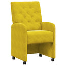 Spisebordsstole med hjul 2 pcs Gul 58 x 67 x 97 cm Fløjl
