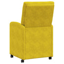 Spisebordsstole med hjul 2 pcs Gul 58 x 67 x 97 cm Fløjl