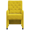 Spisebordsstole med hjul 2 pcs Gul 58 x 67 x 97 cm Fløjl